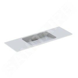 Geberit ONE - Lavabo 1200x400x130 mm, sans trop-plein, sans trou pour robinetterie, sortie horizontale, KeraTect, blanc
