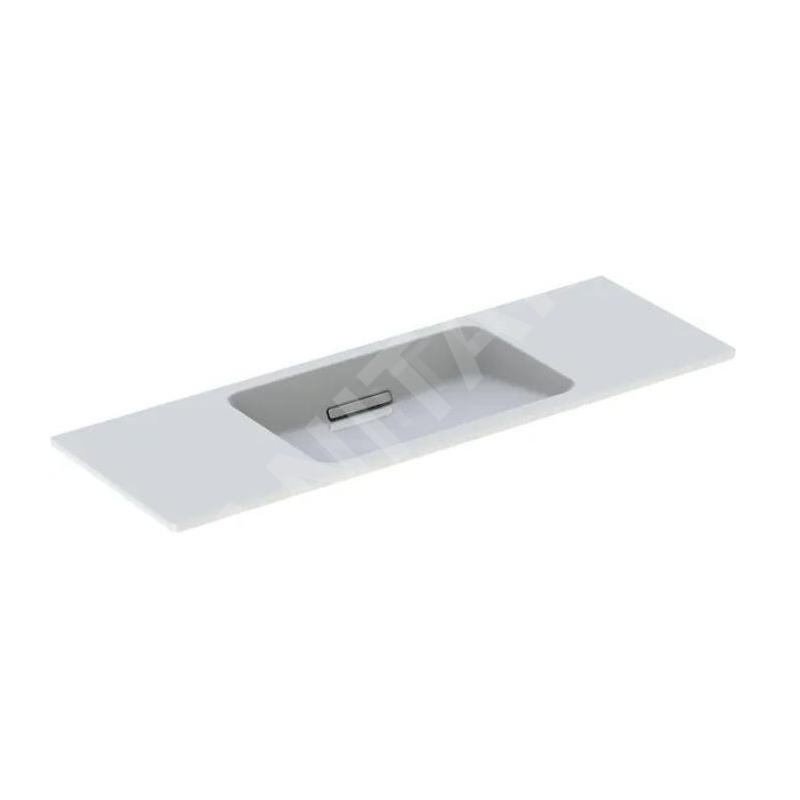 Geberit ONE - Lavabo 1200x400x130 mm, sans trop-plein, sans trou pour robinetterie, sortie horizontale, KeraTect, blanc Geberit ONE - Lavabo 1200x400x130 mm, sans trop-plein, sans trou pour robinetterie, sortie horizontale, KeraTect, blanc