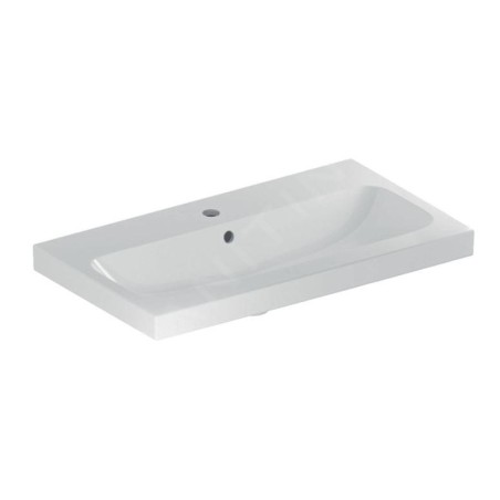 Geberit iCon - Lavabo 750x420x170 mm, avec trop-plein, avec trou pour robinetterie, KeraTect, blanc 501.842.00.2