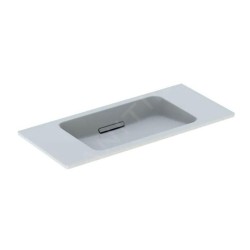 Geberit ONE - Lavabo 900x400x130 mm, sans trop-plein, sans trou pour robinetterie, sortie horizontale, KeraTect, blanc