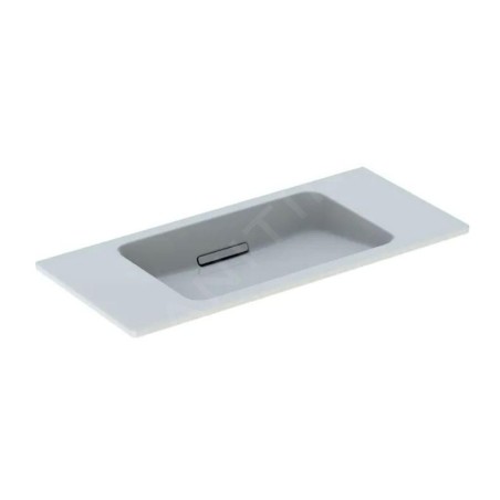 Geberit ONE - Lavabo 900x400x130 mm, sans trop-plein, sans trou pour robinetterie, sortie horizontale, KeraTect, blanc