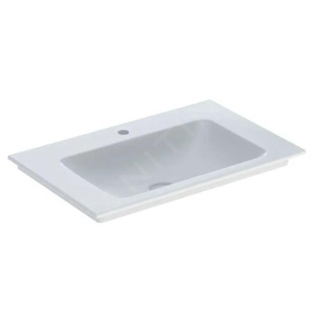 Geberit ONE - Meuble-lavabo 750x480x140 mm, sans trop-plein, avec trou pour robinetterie, KeraTect, blanc 505.010.01.2