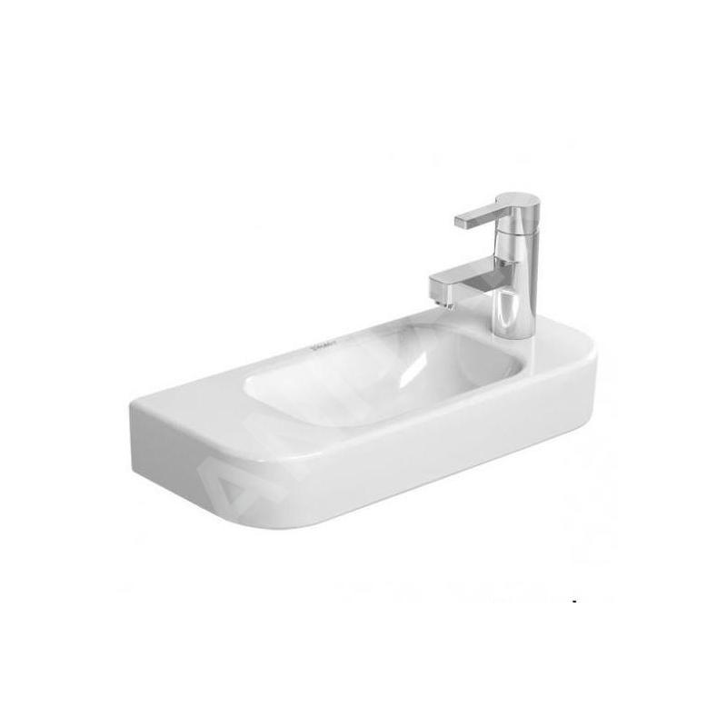Duravit Happy D.2 - Lave-mains 500x220 mm, sans trop-plein, avec trou pour robinetterie à droite, WonderGliss, blanc 07115000081