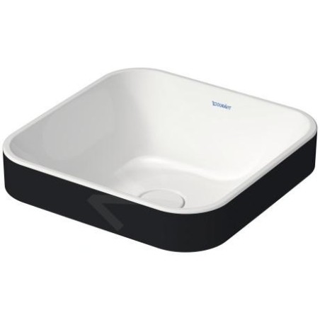 Duravit Happy D.2 Plus - Vasque à poser, 400x400 mm, sans trop-plein, blanc / anthracite mat 2359406100