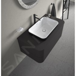 Duravit Happy D.2 Plus - Vasque à poser, 600x400 mm, sans trop-plein, blanc / anthracite mat 2359606100
