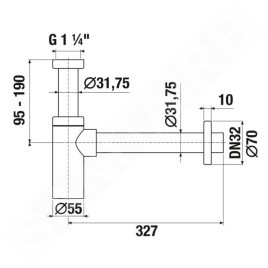 Jika Rio - Siphon design, chrome H3741R00040001