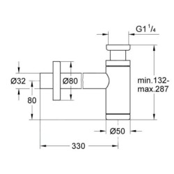 Grohe Siphons - Siphon design, Hard Graphite 28912A00