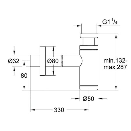 Grohe Siphons - Siphon design, Hard Graphite 28912A00
