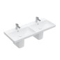 Villeroy & Boch Avento - Double lavabo pour meuble 1200x470 mm, avec trop-plein, trou pour robinet, CeramicPlus, Stone White