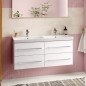 Villeroy & Boch Avento - Double lavabo pour meuble 1200x470 mm, avec trop-plein, trou pour robinet, CeramicPlus, Stone White