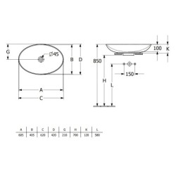 Villeroy & Boch Loop&Friends - Vasque, 620x420 mm, avec trop-plein CeramicPlus, amande 4A4800AM