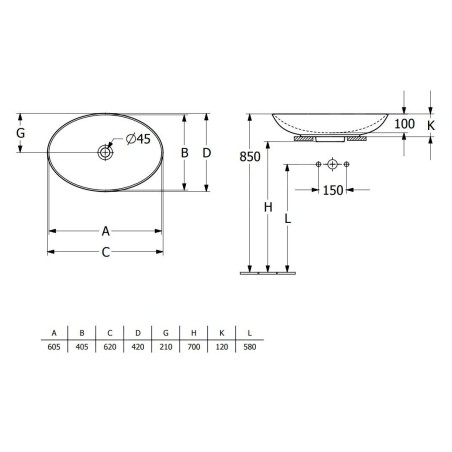 Villeroy & Boch Loop&Friends - Vasque, 620x420 mm, avec trop-plein CeramicPlus, amande 4A4800AM