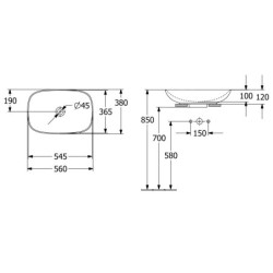 Villeroy & Boch Loop&Friends - Vasque, 560x380 mm, sans trop-plein, blanc alpin 4A490101