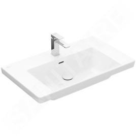 Villeroy & Boch Subway 3.0 - Lavabo 800x470 mm, avec trop-plein, trou pour robinet, CeramicPlus, blanc alpin 4A7080R1