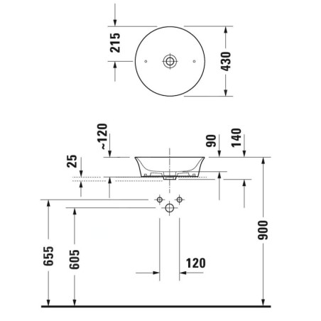 Duravit White Tulip - Lavabo, diamètre 430 mm, DuraCeram, avec WonderGliss, blanc 23624300791