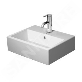 Duravit Vero Air - Lave-mains 450x350 mm, avec trop-plein, trou pour robinetterie, WonderGliss, blanc 07244500001