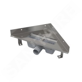 Alcadrain Douchegoten - Bac d'angle sans rebord pour grille perforée, acier inoxydable ARZ1