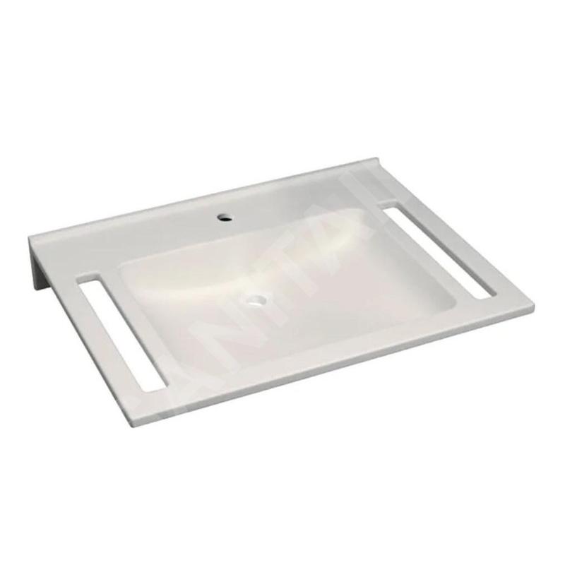 Geberit Publica - Lavabo adapté aux PMR, 700x550x115 mm, sans trop-plein, trou de robinetterie, blanc alpin 402170016 Geberit Publica - Lavabo adapté aux PMR, 700x550x115 mm, sans trop-plein, trou de robinetterie, blanc alpin 402170016