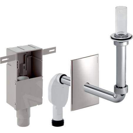 Geberit Accessoires - Siphon à encastrer pour lavabo, kit de finition, sortie horizontale, chrome brillant 151.122.21.1
