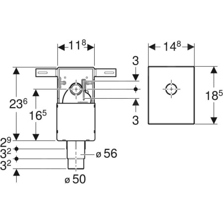 Geberit Accessoires - Siphon à encastrer pour lavabo, kit de finition, sortie horizontale, chrome brillant 151.122.21.1