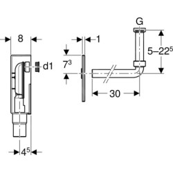Geberit Accessoires - Siphon à encastrer pour lavabo, kit de finition, sortie horizontale, chrome brillant 151.122.21.1