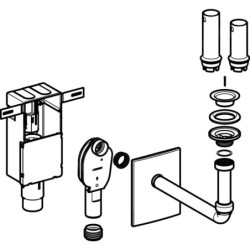 Geberit Accessoires - Siphon à encastrer pour lavabo, kit de finition, sortie horizontale, chrome brillant 151.122.21.1