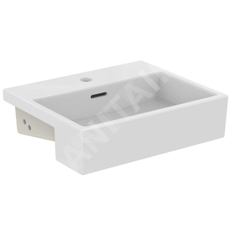 Ideal Standard Extra - Lavabo semi-encastré, 500x420 mm, avec trop-plein, trou pour robinet, blanc T373501 Ideal Standard Extra - Lavabo semi-encastré, 500x420 mm, avec trop-plein, trou pour robinet, blanc T373501