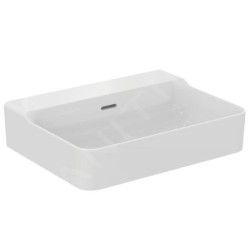 Ideal Standard Conca Ceram - Lavabo 600x450 mm, avec trop-plein, sans trou pour robinet, blanc T378901