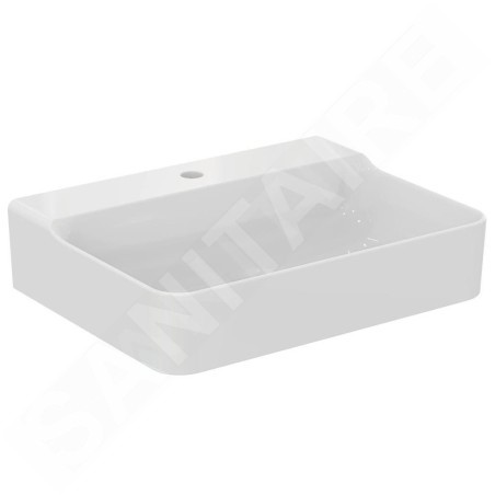 Ideal Standard Conca Ceram - Lavabo 600x450 mm, sans trop-plein, trou pour robinet, blanc T379001