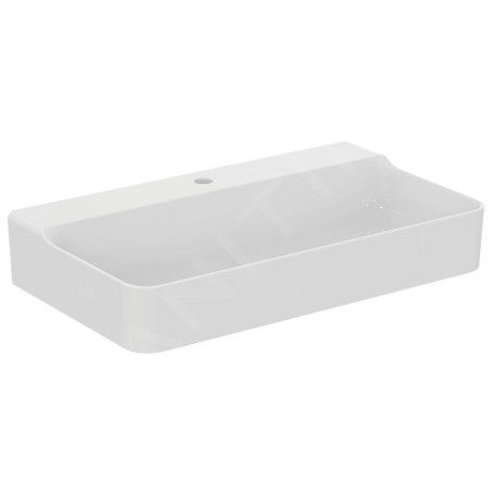 Ideal Standard Conca Ceram - Lavabo 800x450 mm, sans trop-plein, trou pour robinet, blanc T379501
