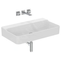 Ideal Standard Conca Ceram - Lavabo 800x450 mm, sans trop-plein, sans trou pour robinet, blanc T379701