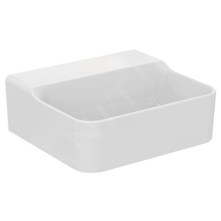 Ideal Standard Conca Ceram - Lave-main 400x350 mm, sans trop-plein, sans trou pour robinet, blanc T387501