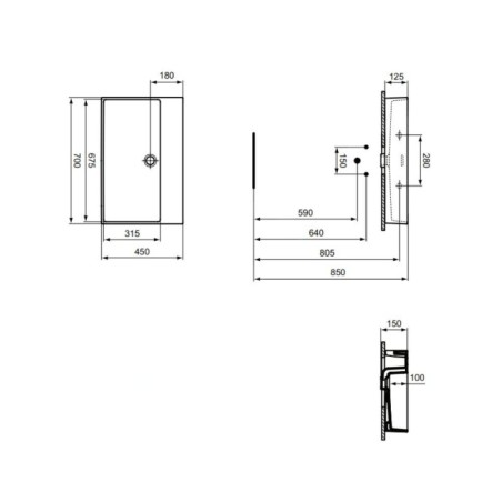 Ideal Standard Extra - Lavabo 700x450 mm, avec trop-plein, sans trou pour robinet, blanc T389301