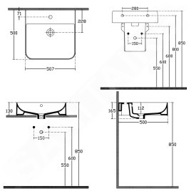 Sapho Isvea Sott Aqua - Vasque 510x500 mm, avec un trou pour robinet, blanc 10SQ51051