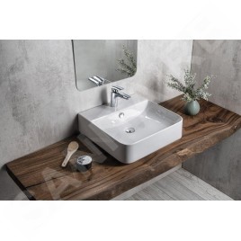Sapho Isvea Sott Aqua - Vasque 510x500 mm, avec un trou pour robinet, blanc 10SQ51051