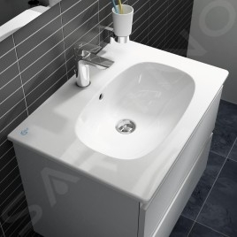 Ideal Standard Tesi - Lavabo 625x450 mm, avec trop-plein, un trou pour mitigeur, blanc mat T3510V1