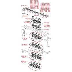 Alcadrain Douchegoten - Bac à douche Antivandale 650 mm, avec grille, tapis en acier inoxydable APZ11-650M