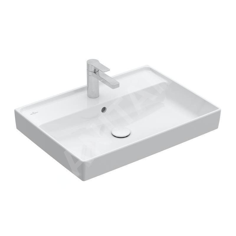 Villeroy & Boch Collaro - Lavabo 650x470 mm, avec trop-plein, trou de robinetterie, CeramicPlus, Stone White 4A3365RW Villeroy & Boch Collaro - Lavabo 650x470 mm, avec trop-plein, trou de robinetterie, CeramicPlus, Stone White 4A3365RW