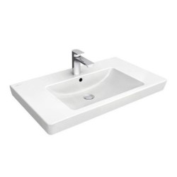 Villeroy & Boch Subway 2.0 - Lavabo 800x470 mm, avec trop-plein, trou de robinetterie, CeramicPlus, blanc alpin 71758GR1