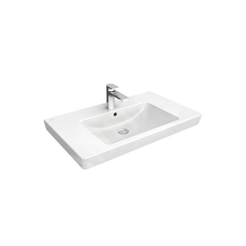 Villeroy & Boch Subway 2.0 - Lavabo 800x470 mm, avec trop-plein, trou de robinetterie, CeramicPlus, blanc alpin 71758GR1 Villeroy & Boch Subway 2.0 - Lavabo 800x470 mm, avec trop-plein, trou de robinetterie, CeramicPlus, blanc alpin 71758GR1