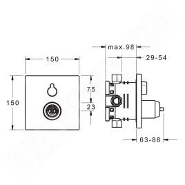 Hansa Varox Pro - Mitigeur de baignoire encastré, avec inverseur pour 2 sorties, chrome 40529073