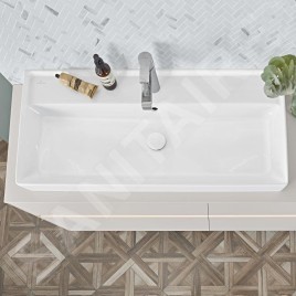 Villeroy & Boch Collaro - Meuble lavabo 1000x470 mm, avec trop-plein, trou de robinetterie, CeramicPlus, blanc alpin 4A331GR1
