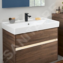 Villeroy & Boch Collaro - Meuble lavabo 800x470 mm, avec trop-plein, trou de robinetterie, blanc alpin 4A338001