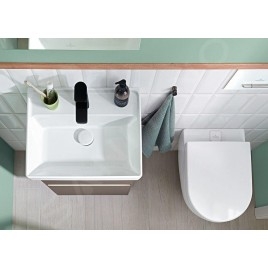 Villeroy & Boch Collaro - Lave-mains 500x400 mm, sans trop-plein, un trou de robinetterie, CeramicPlus, blanc alpin 433451R1