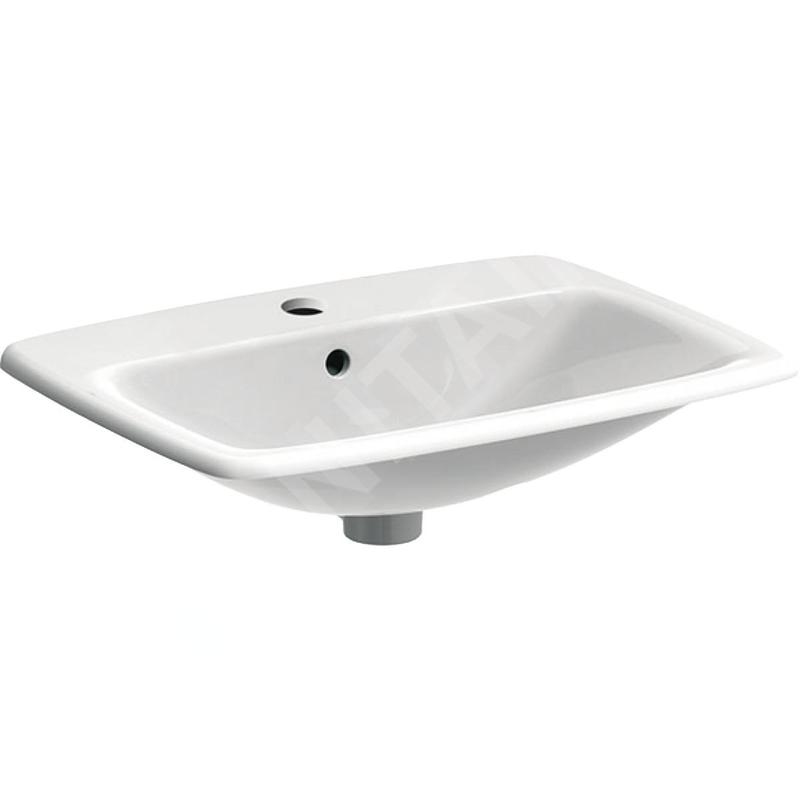 Geberit Selnova Square - Lavabo 600x450 mm, avec un trou de robinetterie, avec trop-plein, blanc 500.307.01.1 Geberit Selnova Square - Lavabo 600x450 mm, avec un trou de robinetterie, avec trop-plein, blanc 500.307.01.1