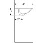 Geberit Selnova Square - Lavabo 600x450 mm, avec un trou de robinetterie, avec trop-plein, blanc 500.307.01.1 Geberit Selnova Square - Lavabo 600x450 mm, avec un trou de robinetterie, avec trop-plein, blanc 500.307.01.1