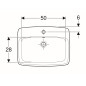 Geberit Selnova Square - Lavabo 600x450 mm, avec un trou de robinetterie, avec trop-plein, blanc 500.307.01.1 Geberit Selnova Square - Lavabo 600x450 mm, avec un trou de robinetterie, avec trop-plein, blanc 500.307.01.1