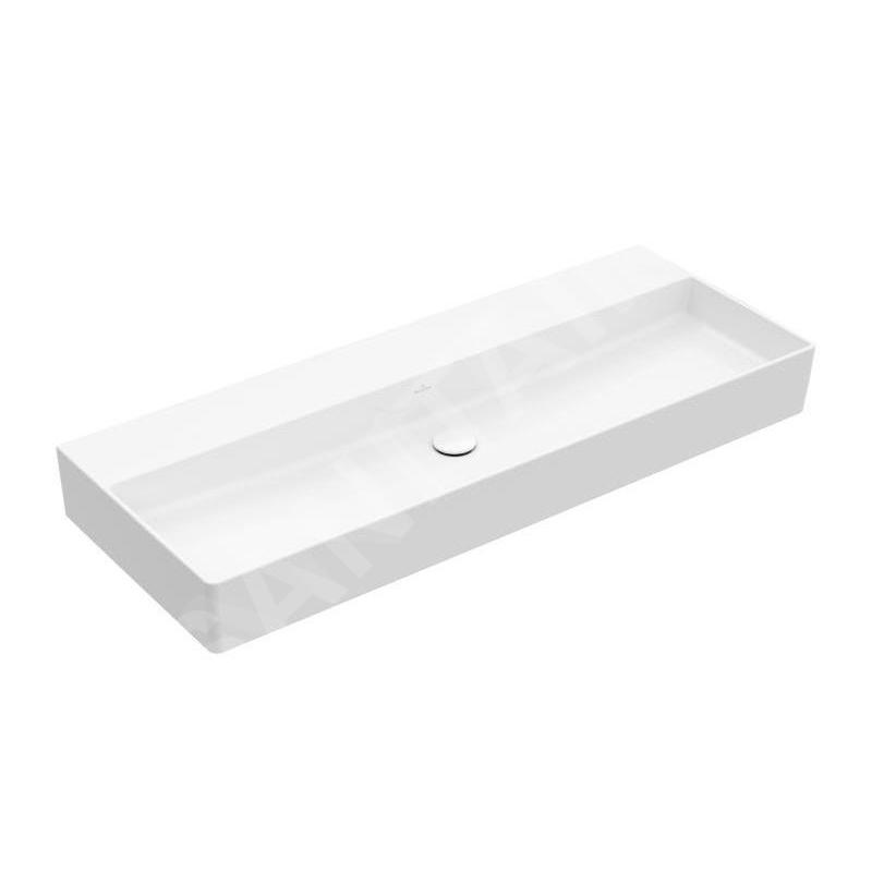 Villeroy & Boch Memento 2.0 - Lavabo 1200x470 mm, sans trop-plein, sans trou de robinetterie, CeramicPlus, blanc alpin 4A22C3R1 Villeroy & Boch Memento 2.0 - Lavabo 1200x470 mm, sans trop-plein, sans trou de robinetterie, CeramicPlus, blanc alpin 4A22C3R1