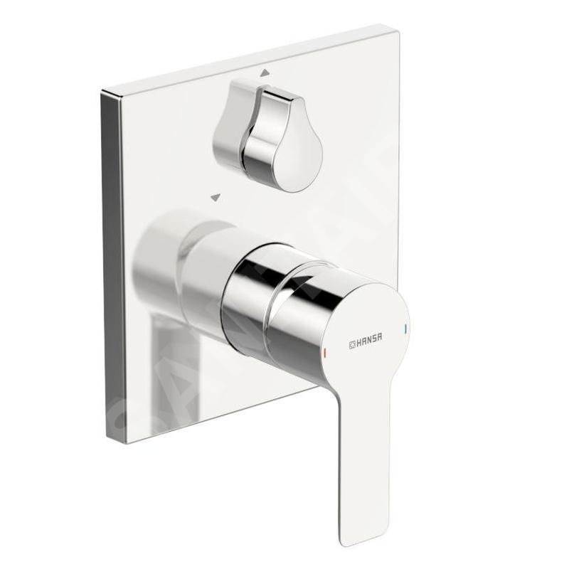 Hansa Ligna - Mitigeur de baignoire encastré, avec inverseur pour 2 sorties, chrome 83859513