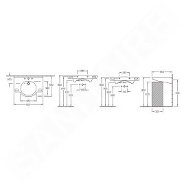 Villeroy & Boch ViCare - Lavabo Vita 800x550 mm, sans trop-plein, avec trou de robinetterie, AntiBac, CeramicPlus, blanc alpin